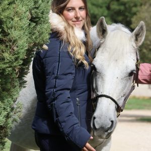 Blouson d’Hiver Louxy Pénélope – Doudoune Stretch avec Capuche Amovible et Fausse Fourrure