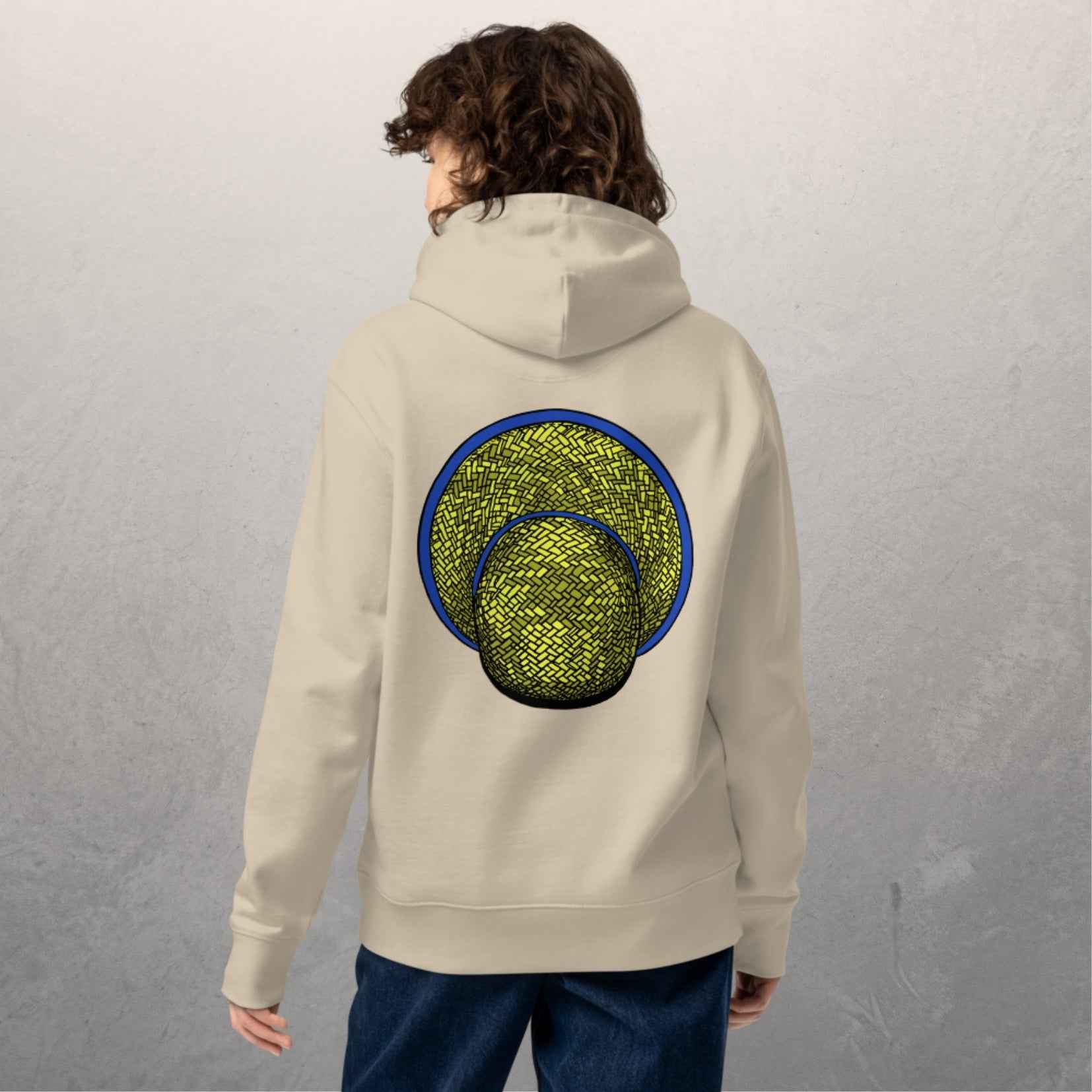 Sweat à capuche en coton biologique unisexe - 350g/m² - Le Chapeau cambodgien bleu – Image 2