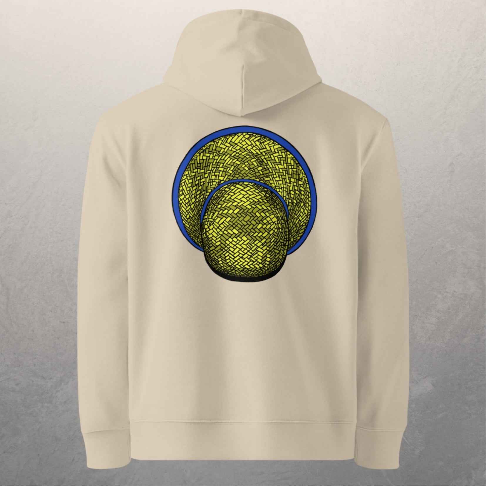 Sweat à capuche en coton biologique unisexe - 350g/m² - Le Chapeau cambodgien bleu – Image 3