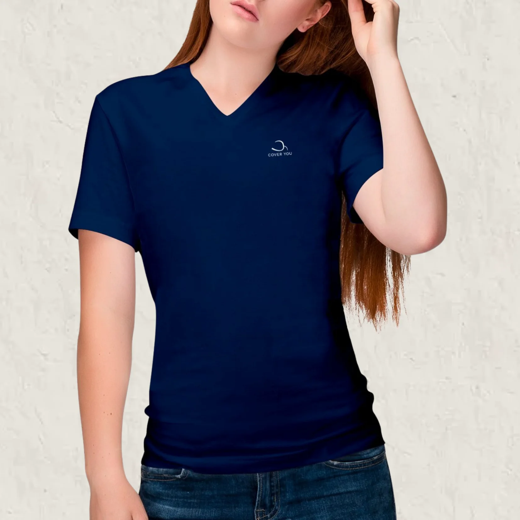 T-shirt Femme en coton biologique Col V - L'Essentiel – Image 3