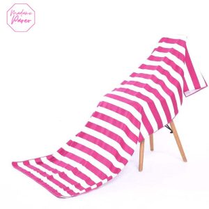 Serviette de plage en microfibre rayée