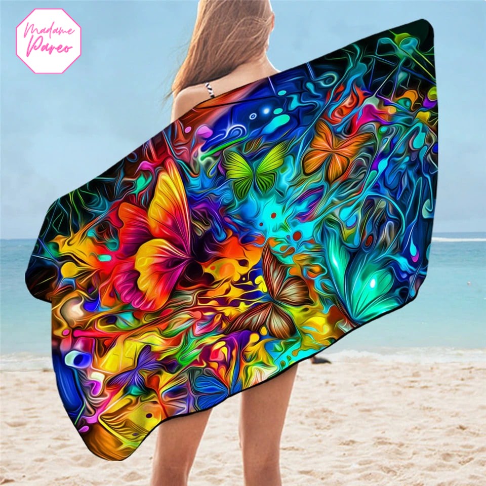 Serviette de plage en microfibre papillon – Image 8