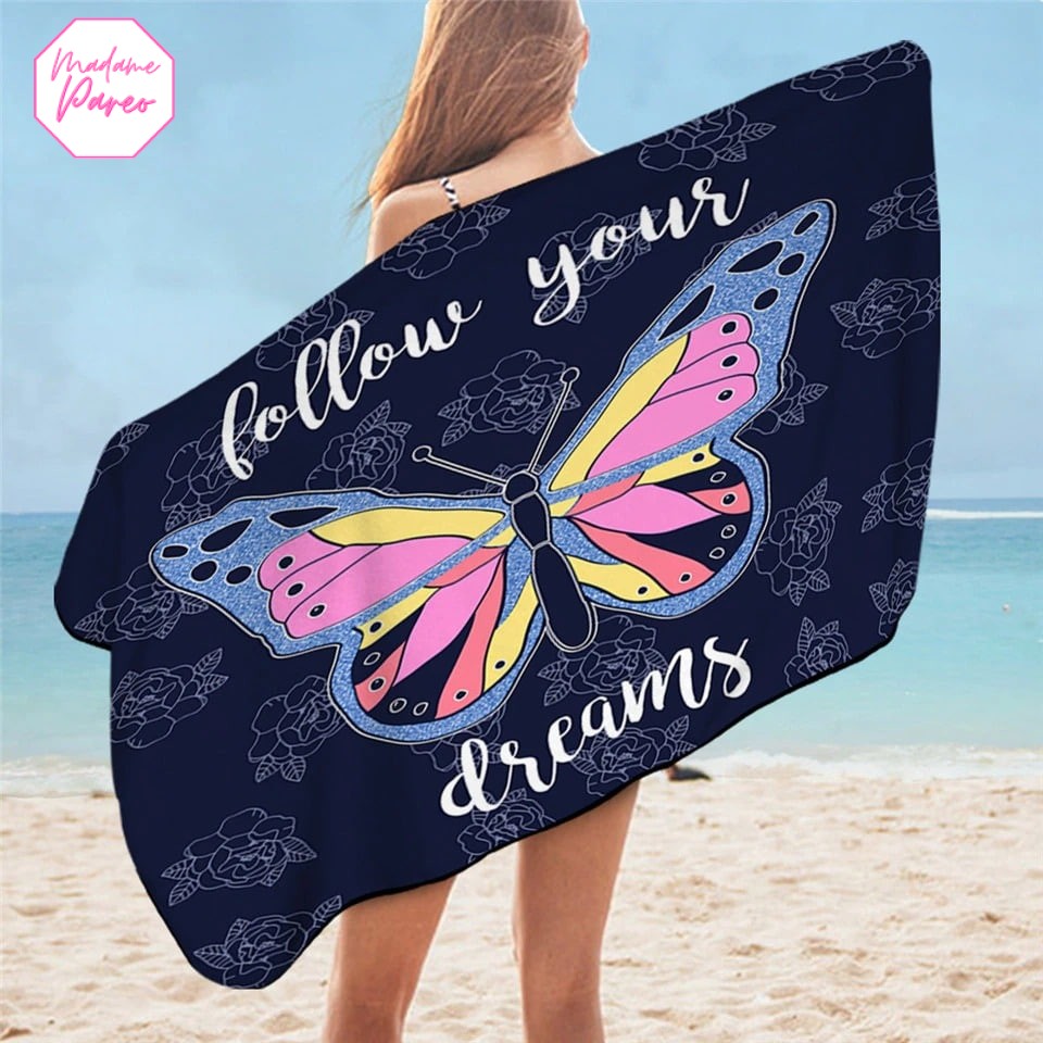 Serviette de plage en microfibre papillon – Image 7