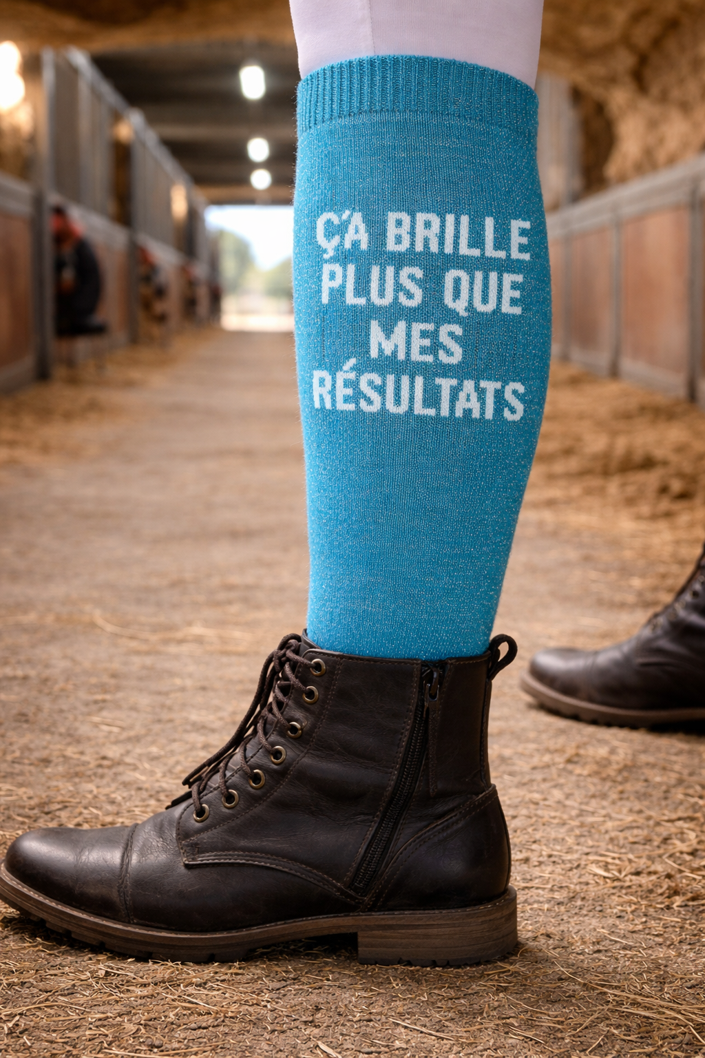 Chaussettes d’Équitation Paillettes à Slogan – Qualité Premium – Ça brille plus que mes résultats – Image 5
