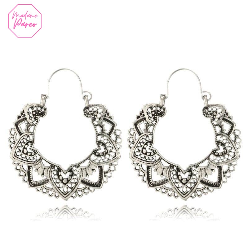 Boucles d’Oreilles Ethniques Argentées – Image 8