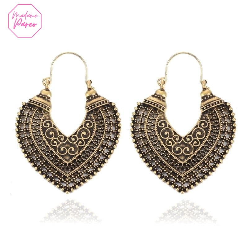 Boucles d’Oreilles Ethniques Argentées – Image 4