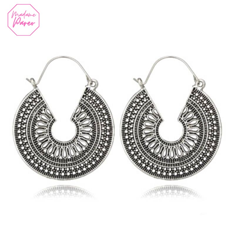Boucles d’Oreilles Ethniques Argentées – Image 5