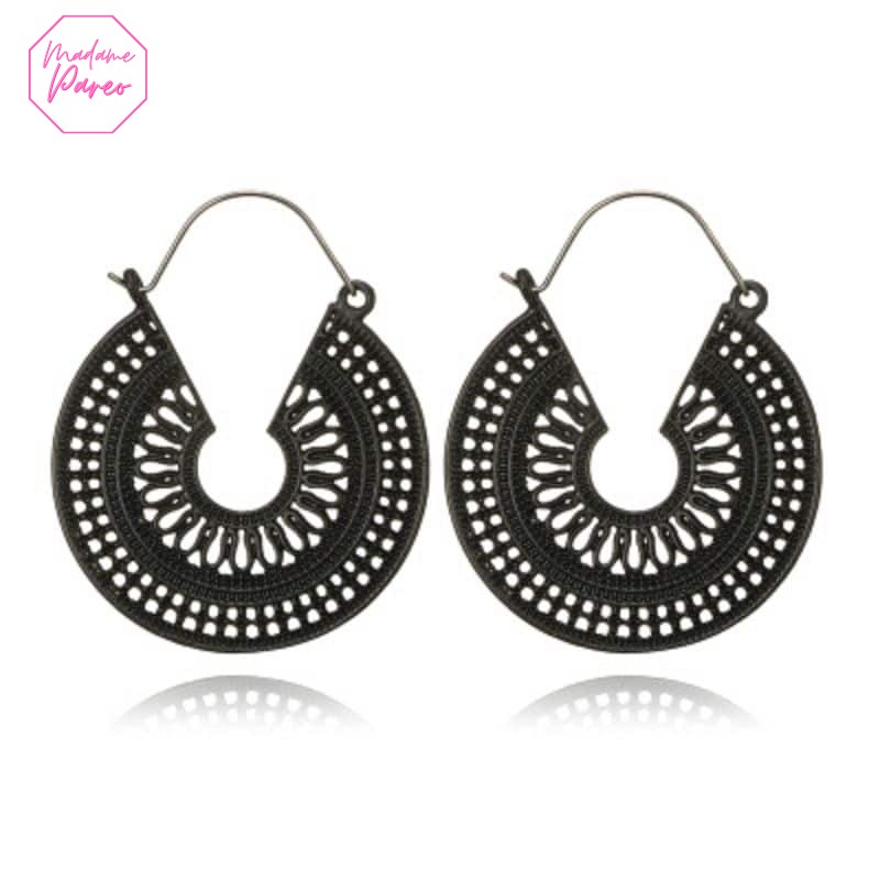 Boucles d’Oreilles Ethniques Argentées – Image 6