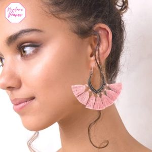 Boucles d’Oreilles Ethniques Demi-Lunes Colorées