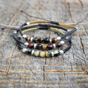 Bracelet homme THOMAS en pierres naturelles et argent