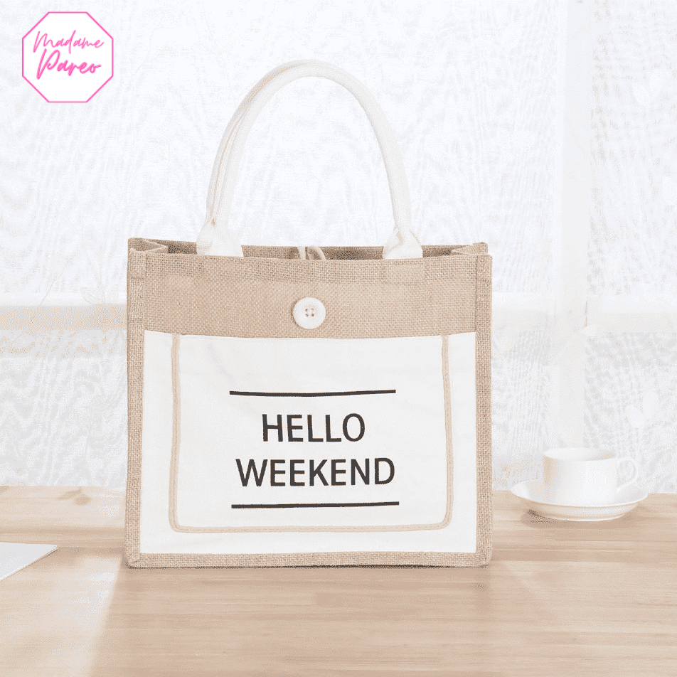 Grand sac de plage en lin décontracté – Image 3