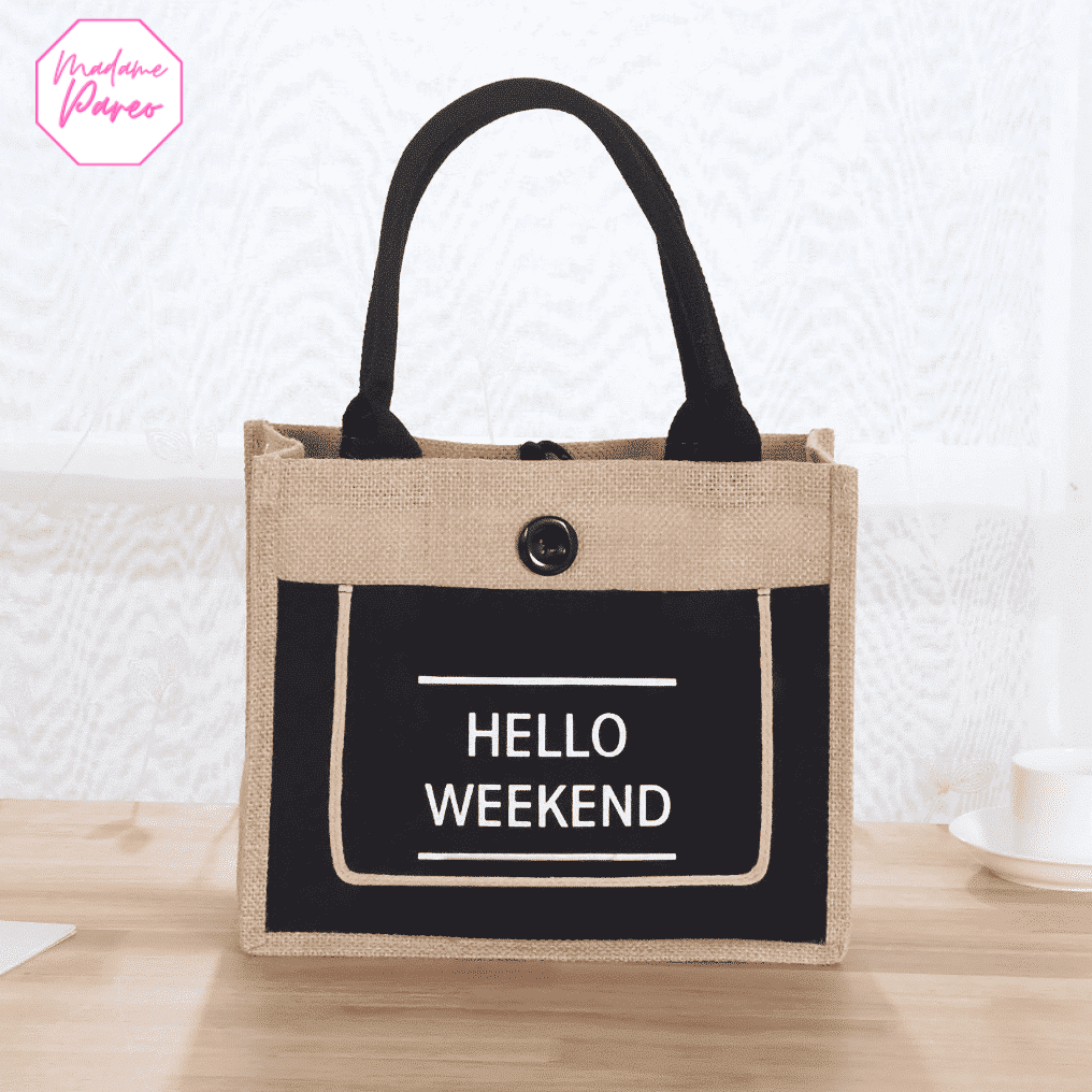 Grand sac de plage en lin décontracté – Image 5