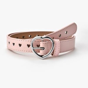 Ceinture en Faux cuir avec œillet en forme de cœur pour femmes