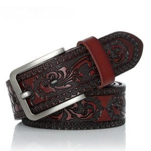 Ceinture en cuir de vache style cow-boy pour hommes