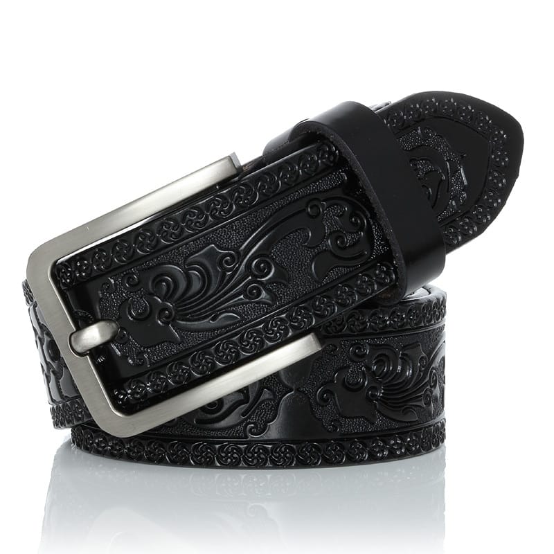 Ceinture en cuir de vache style cow-boy pour hommes – Image 3