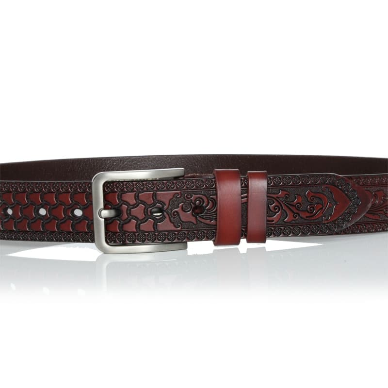 Ceinture en cuir de vache style cow-boy pour hommes – Image 7
