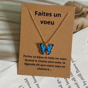 Collier Fantaisie Pendentif Papillon