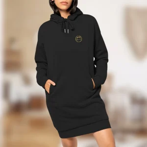 Robe Sweat Femme “Étoffe d’Or” – Douceur urbaine, silhouette affirmée🖤✨