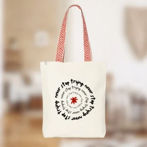 Totebag en toile recyclée – “Never Stop Trying”🌱👜