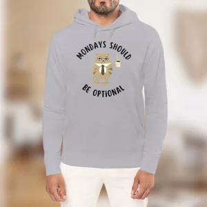 Sweat à capuche “Monday Mood” – Chill, café & flemme assumée ☕🦥