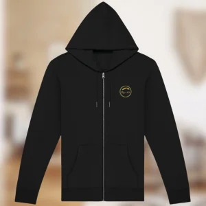 Sweat zippé “Étoffe d’Or” – L’élégance en mouvement🖤✨