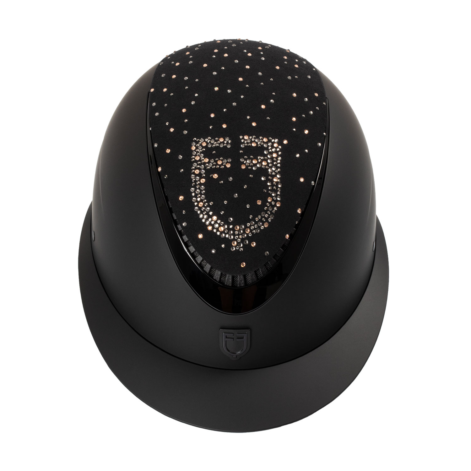 Casque d’équitation EQUESTRO Proxima mat à visière large & logo strass – Image 4