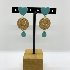 Boucles d’oreilles doubles « Coeur »