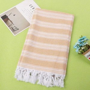 Fouta de Plage en Coton Coloré à Franges