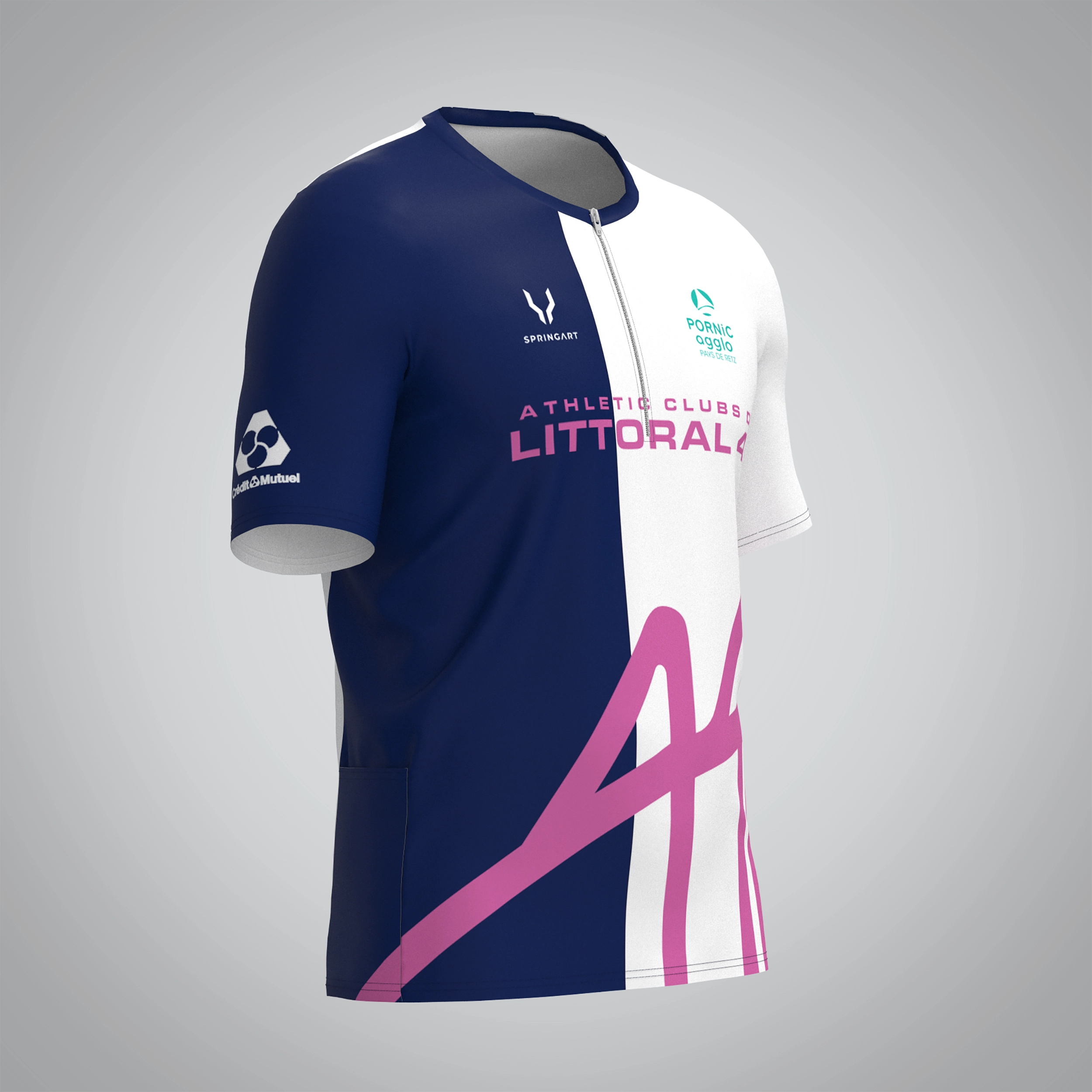 T-shirt Trail zip Homme V2.1 Athlétic Clubs du Littoral 44