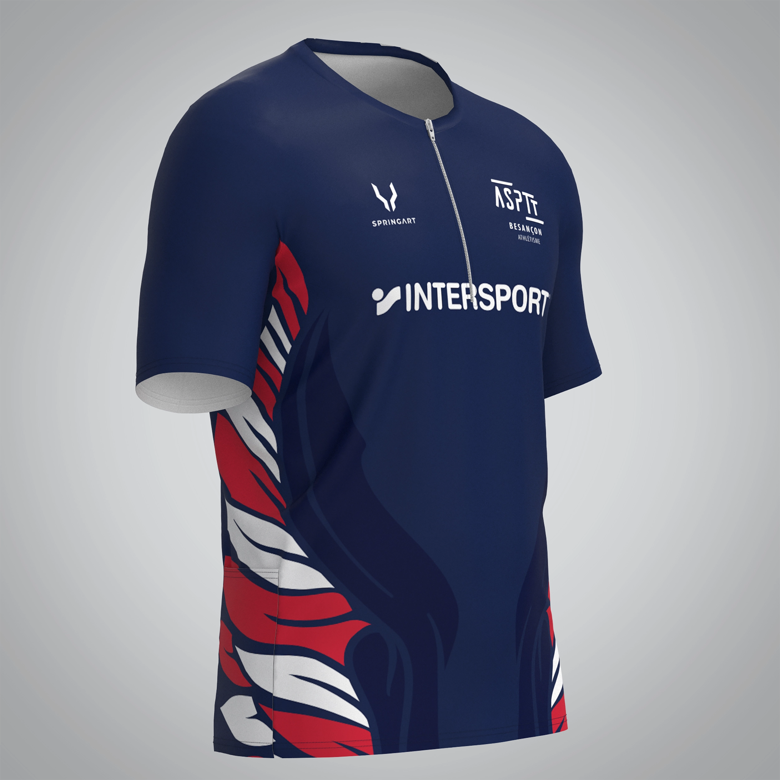 T-shirt Trail zip Homme V2.1 ASPTT Besançon – Image 2