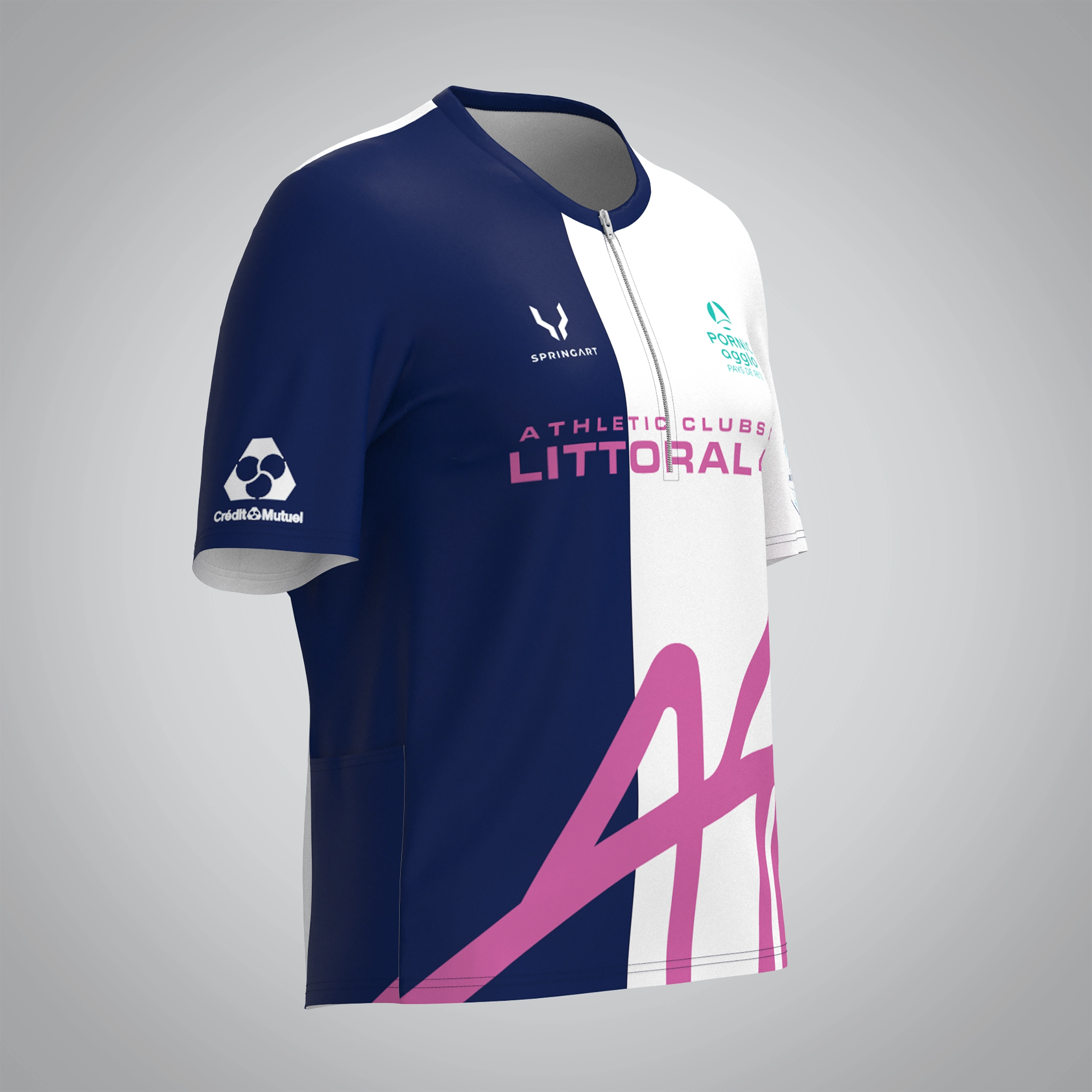 T-shirt Trail zip Femme V2.1 Athlétic Clubs du Littoral 44