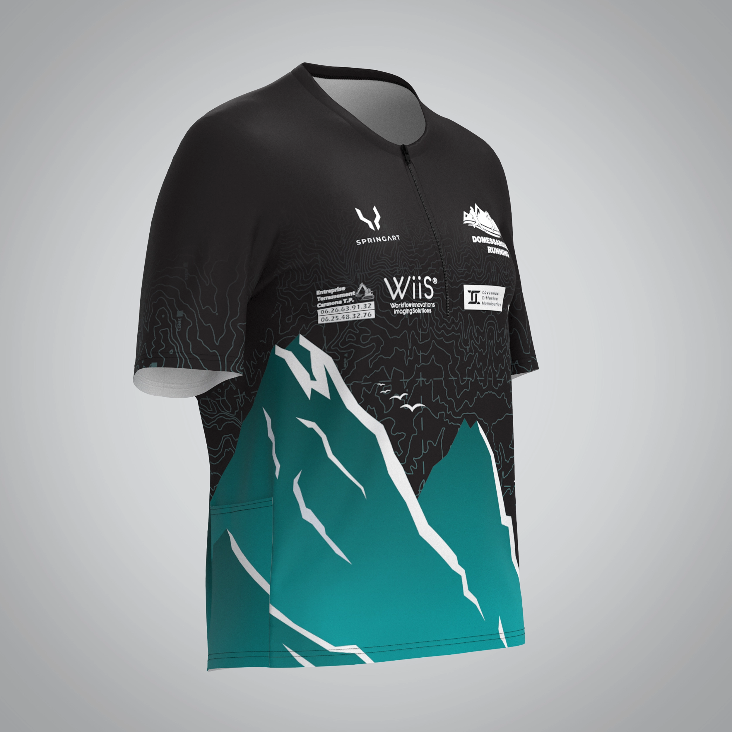 T-shirt Trail zip Femme V2.1 Domessargues Running