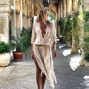 Longue Robe Kimono Fendue de Côté