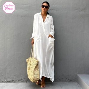 Longue Robe de Plage Ample et Fendue à Mi-cuisses