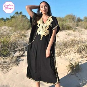 Longue Robe de Plage à Broderie Ethnique