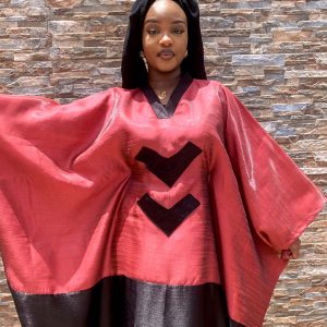 Boubou Satiné Bordeaux & Noir