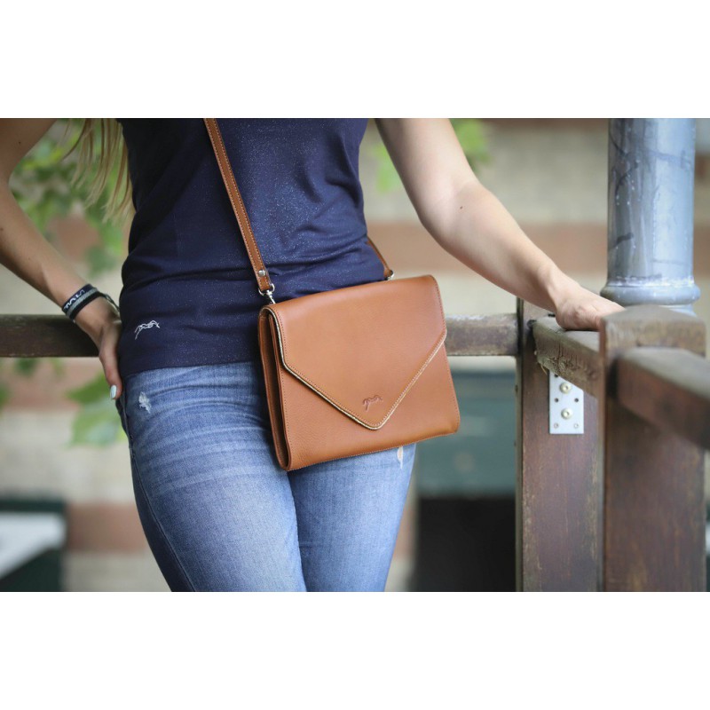 Pochette cuir femme Laure – Pénélope – Cognac