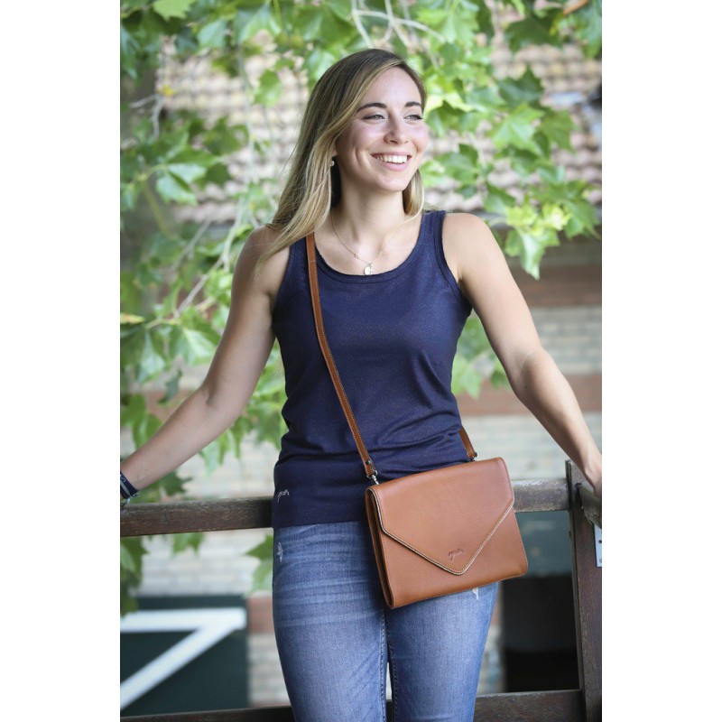 Pochette cuir femme Laure – Pénélope – Cognac – Image 4