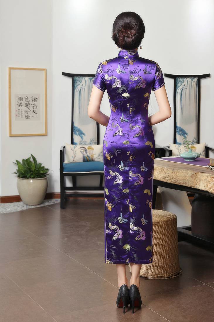 Qipao De Papillons Satin – Feixue – Image 9