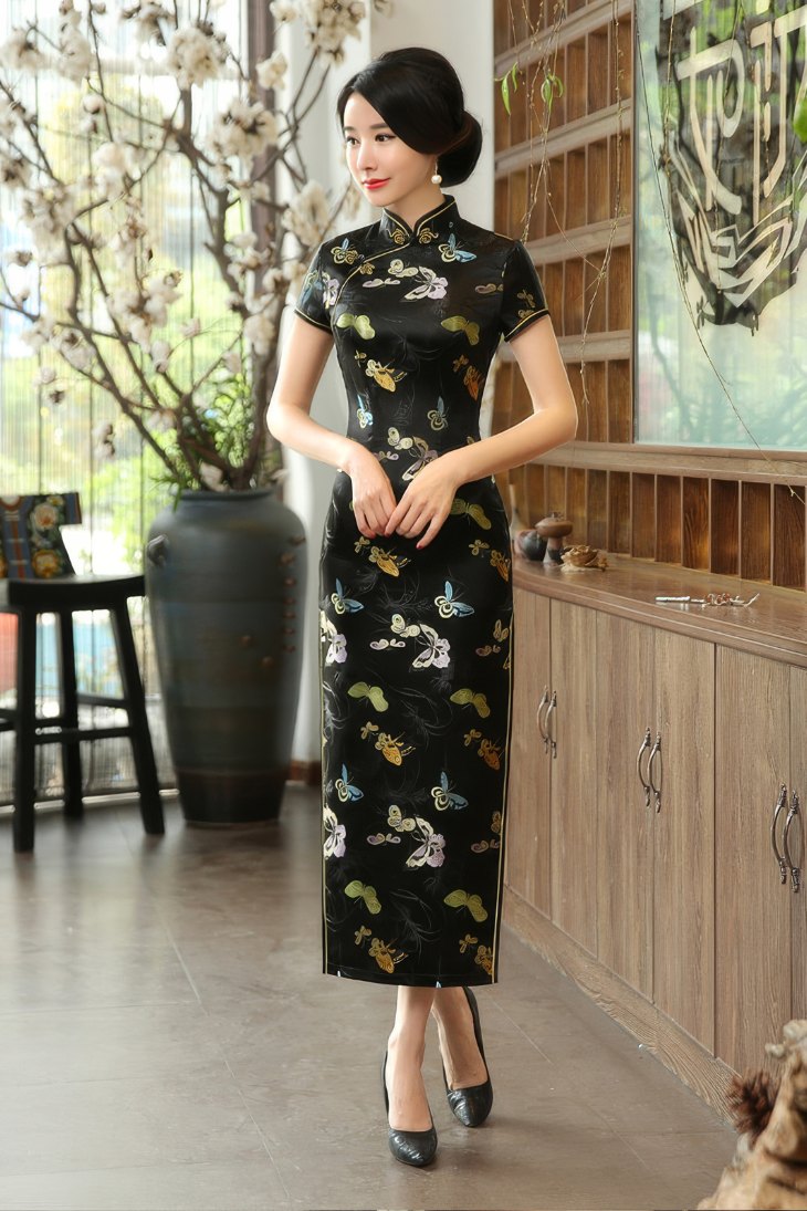 Qipao De Papillons Satin – Feixue – Image 4