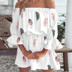 Robe Bohème Courte Épaules Dénudées