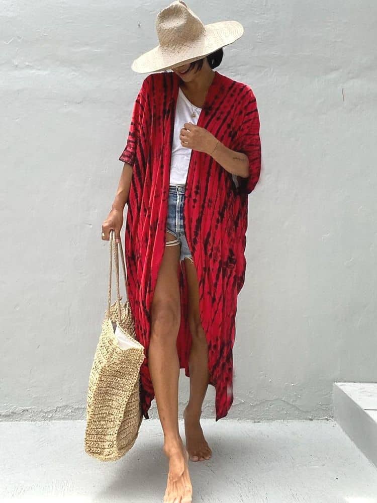 Robe Kimono Tie and Dye Manches Mi-longues – Image 7