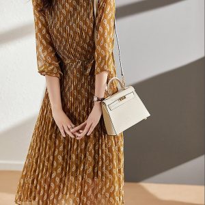 Robe Midi Plissée Tendance Automne