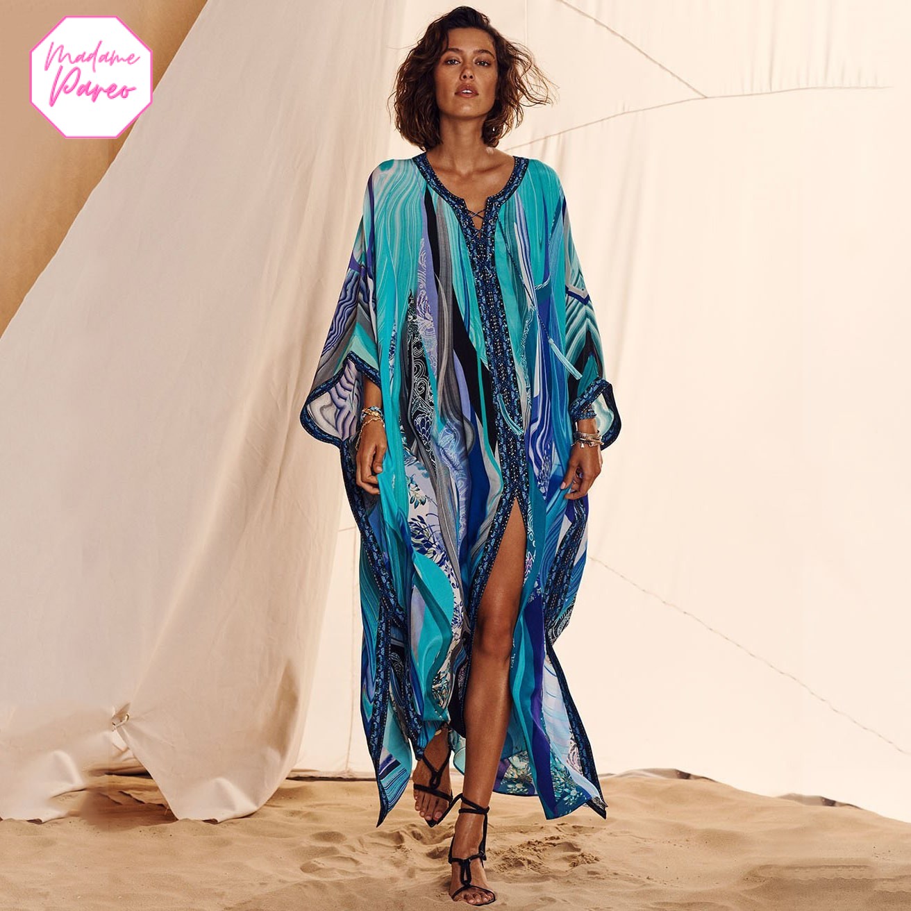 Robe de Plage Fendue Style Ethnique