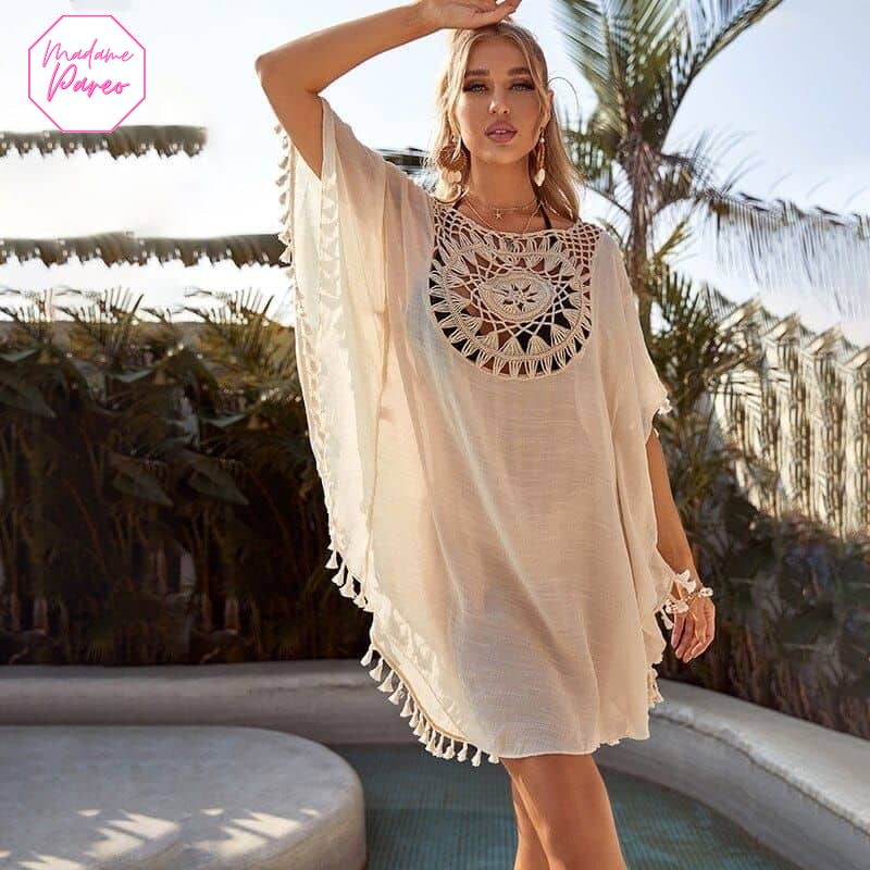 Robe de plage unie au motif attrape rêve – Image 2