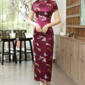 Robes Chinoise En Soie Motif Papillons – Xiu