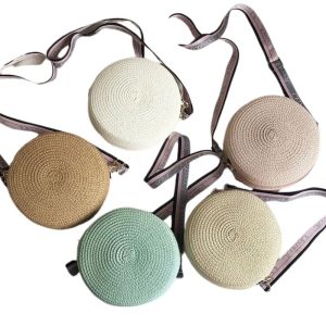 Sac Rond Bohème Bandoulière en Paille