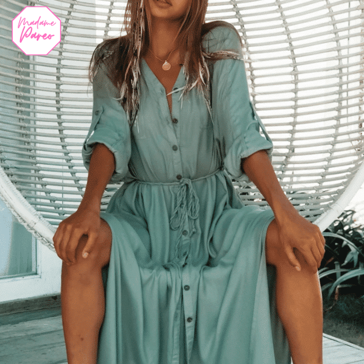 Robe de plage longue style chemisier – Image 2