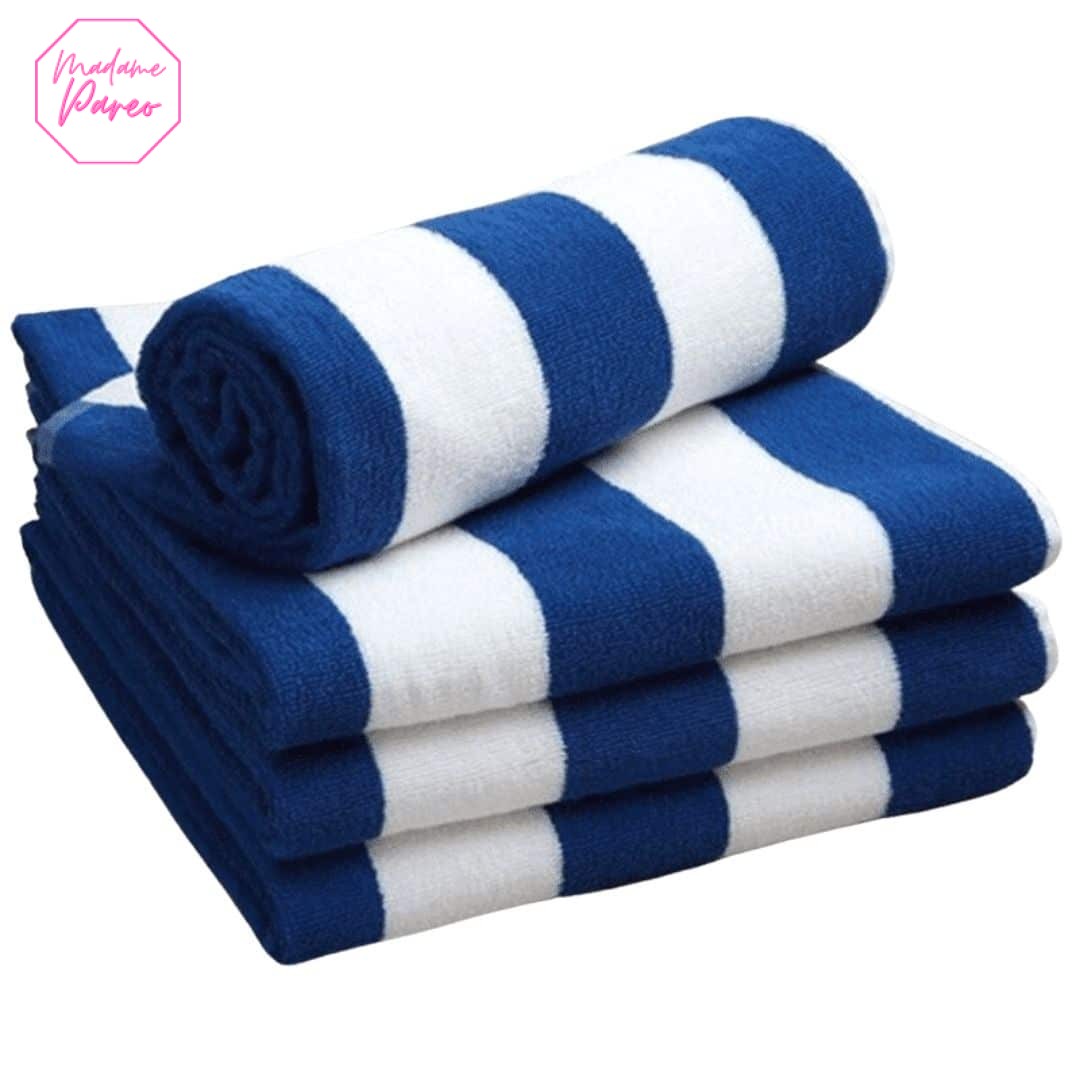 Serviette de plage en coton rayé – Image 2