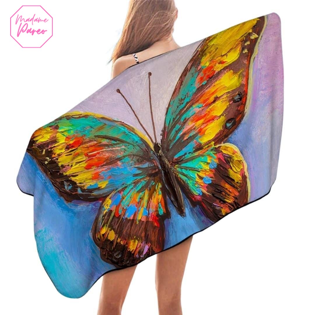 Serviette de plage en microfibre papillon – Image 2